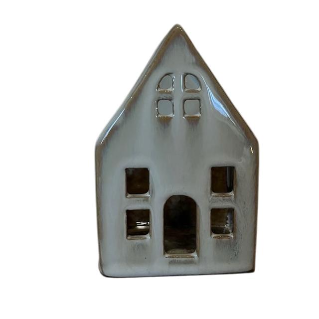 Theelicht huisje creme. afbeelding 2